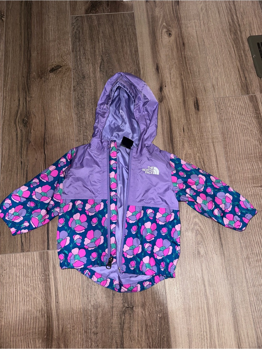 The North Face Purple Floral Kids Windbreaker Jacket